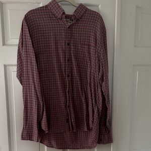 Faherty Burgundy Plaid Casual Shirt
